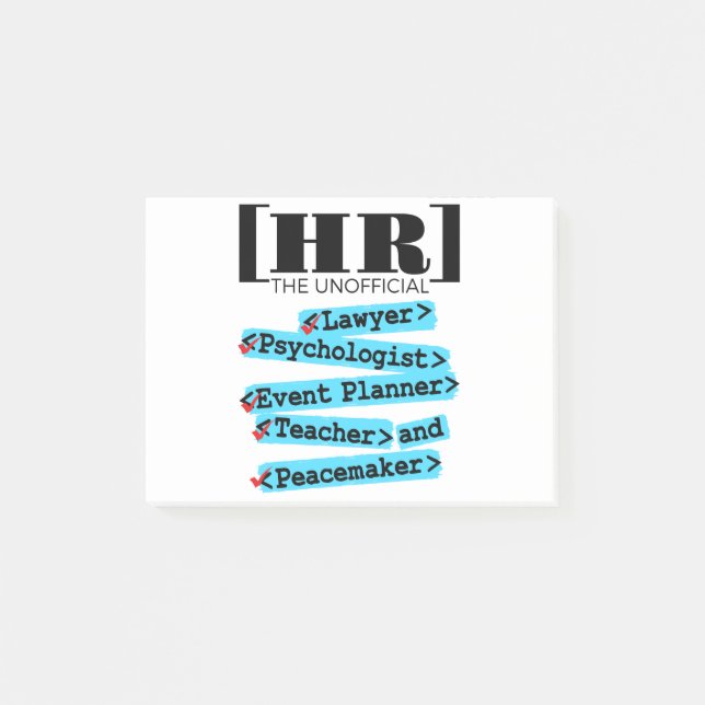 Post-it® Ressources humaines RH non officielles amusantes (Devant)