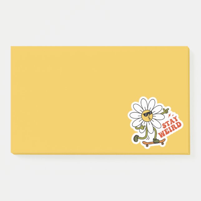 Post-it® Restez bizarre Skateboard Daisy (Devant)
