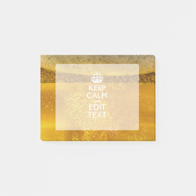 Post-it® Restez calme et votre texte pour une bière Cool (Devant)