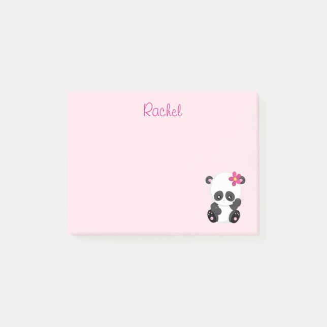 Post-it® Restez rose panda (Devant)