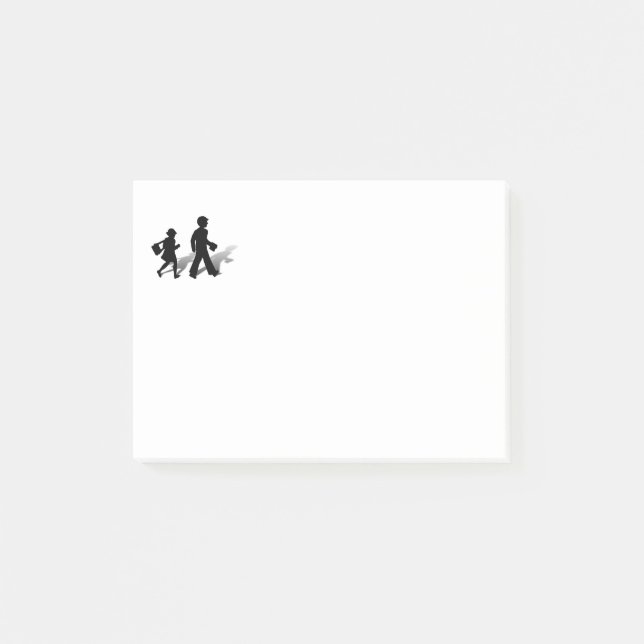 Post-it® Retour À L'École - Silhouette Enfants Marchant (Devant)