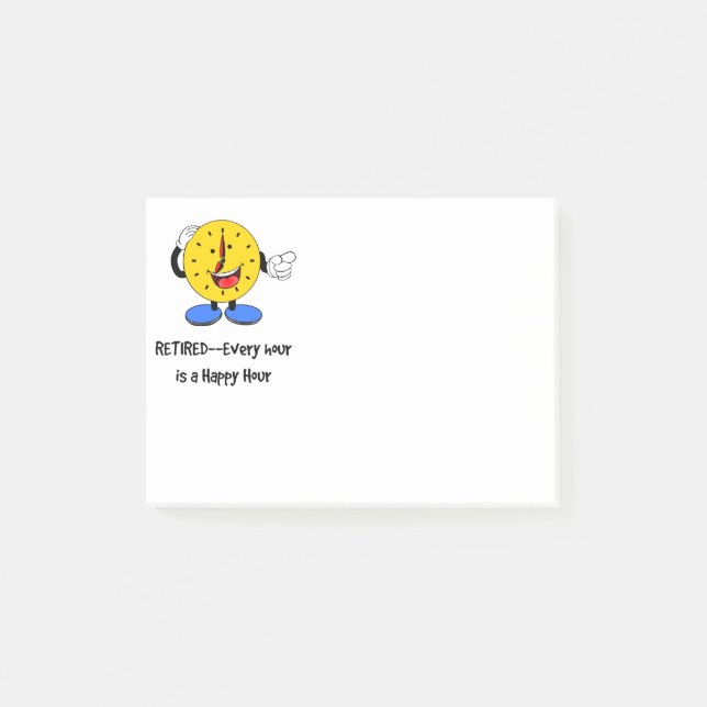 Post-it® Retraité: chaque heure est une heure heureuse (Hor (Devant)