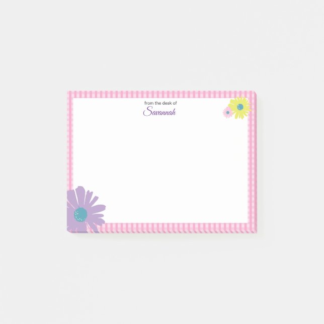 Post-it® Retro Daisy Rose Illustré (Devant)