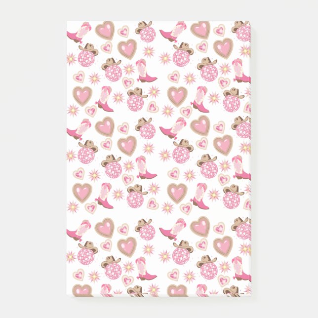 Post-it® Retro Disco Cowgirl Sticky Notes (Devant)