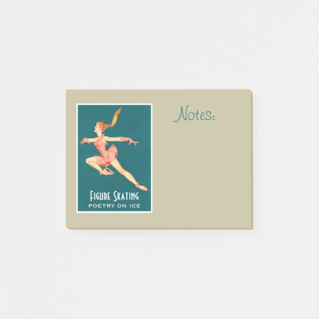 Post-it® Retro Image of A Figure Skater In A Pink Outfit (Devant)