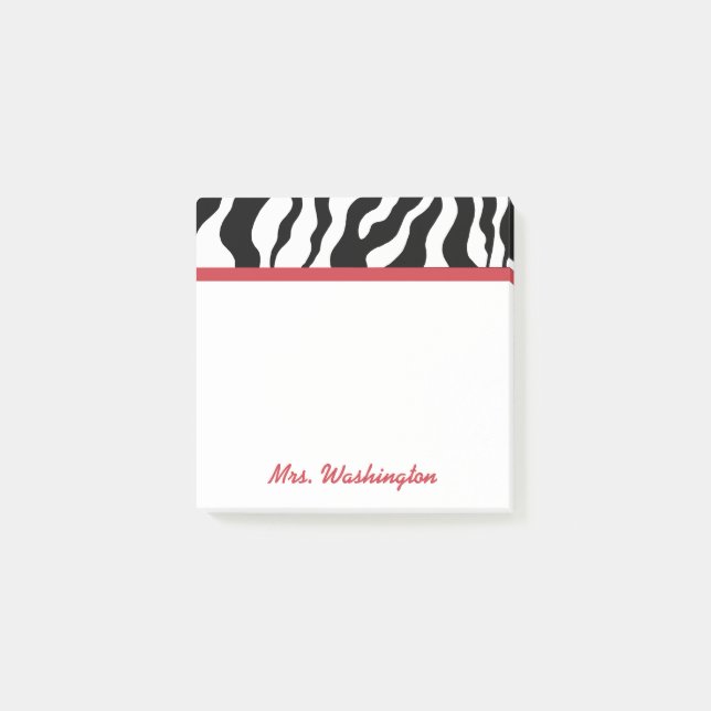 Post-it® Retro Office Zebra Teacher&#x27;s Post It Notes Cadeau (Devant)