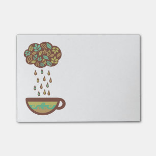 Post-it® Rétro tasse de thé pleuvante de nuage de feuilles