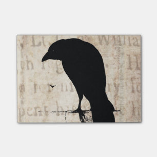 Post-it® Rétros oiseaux de Goth Ravens de silhouette