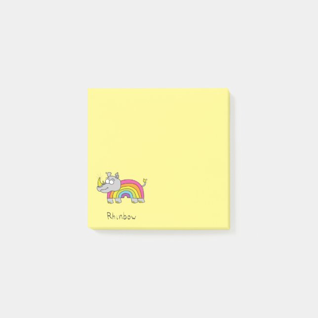Post-it® Rhinbow Rhino Rainbow Notes jaune (Devant)