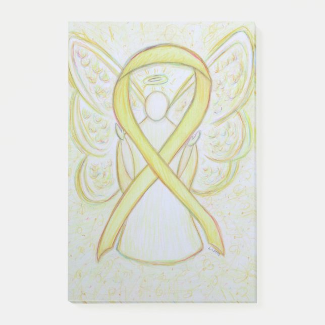 Post-it® Ribbon Angel de sensibilisation Jaune Post ItNotes (Devant)