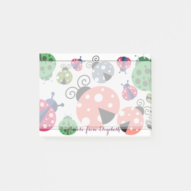 Post-it® Romantique Cute Lovely Stylé, Ladybugs (Devant)