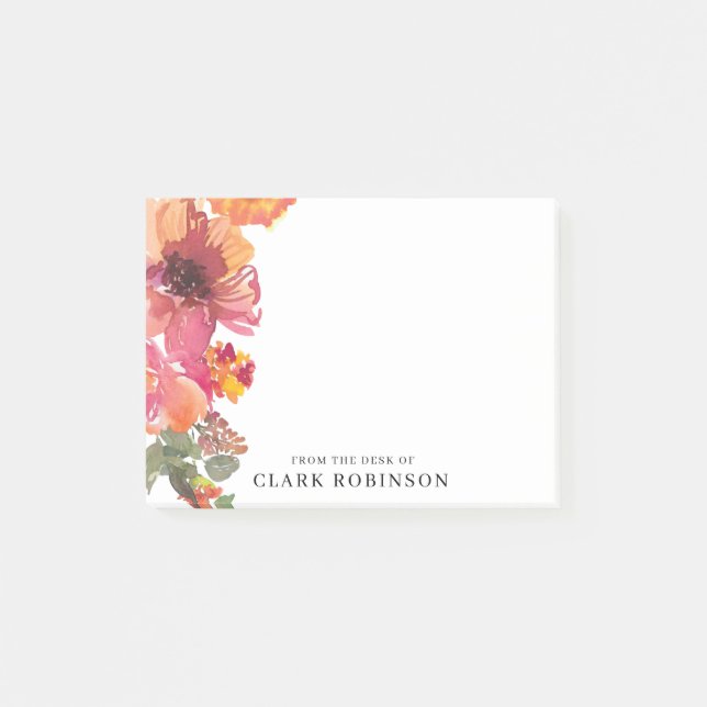 Post-it® Romantique Du Bureau Du Bouquet Aquarellé (Devant)