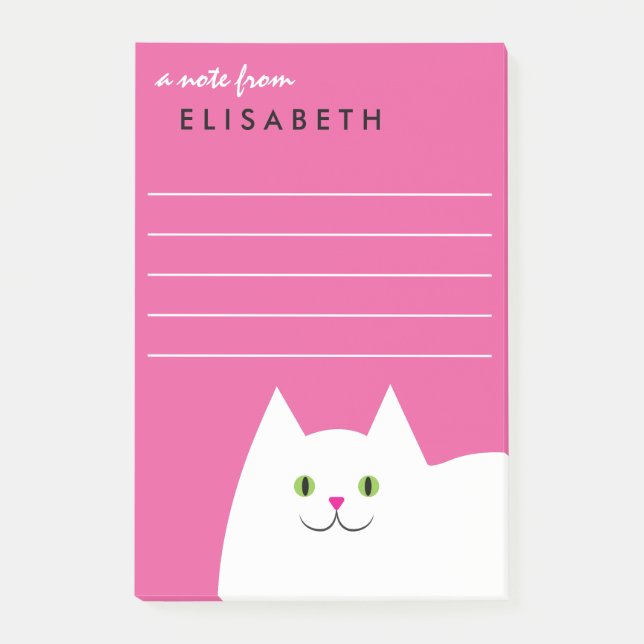 Post-it® Rose blanc de chat de Kitty (Devant)