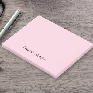 Post-it® Rose clair monogramme   Minimaliste moderne Femini