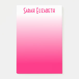 Post-it® Rose Clair Personnalisé en dégradé de rose vif à b