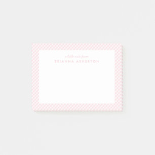 Post-it® Rose en vichy mignon sucré personnalisé