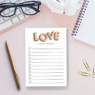 Post-it® Rose Gold LOVE   Liste Personnalisée À Faire