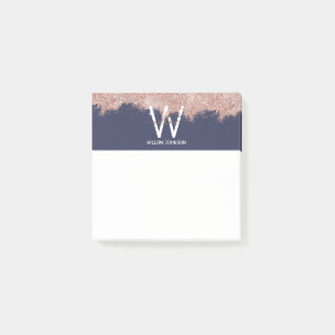 Post-it® Rose Gold Navy Blue Girl Parties scintillant pouss