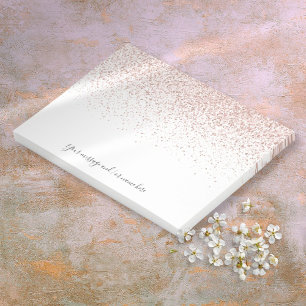 Post-it® Rose Gold Pailleté Écriture Chic Message Personnal