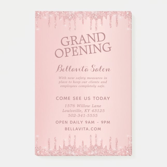 Post-it® Rose Gold Parties scintillant Drives Grand Salon d (Devant)