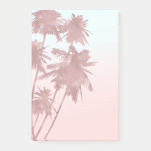 Post-it® Rose Gold Rose Pâle Palmiers Plage Ombrée Palmiers