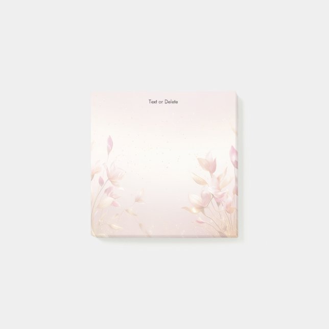 Post-it® Rose Golden Feuilles Floral Post it Notes (Devant)