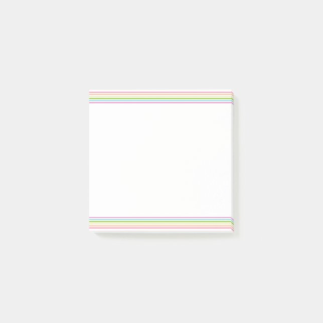 Post-it® Rose jaune bleu violet vert rayé tendance (Devant)