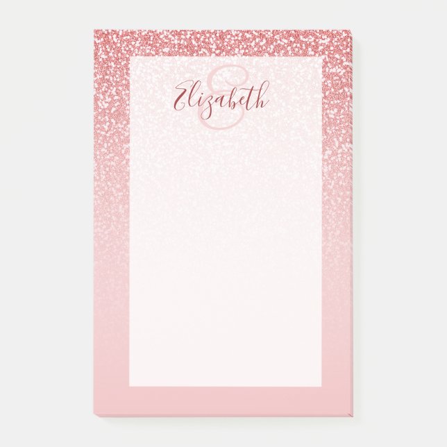 Post-it® Rose Parties scintillant or Blush Ombre personnali (Devant)