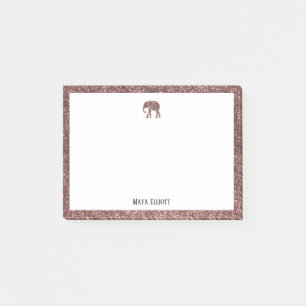 Post-it® Rose Parties scintillant or Elephant & Bordure ave