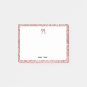 Post-it® Rose Parties scintillant or Elephant & Bordure ave