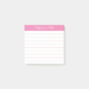 Post-it® Rose personnalisé simplement moderne ligné