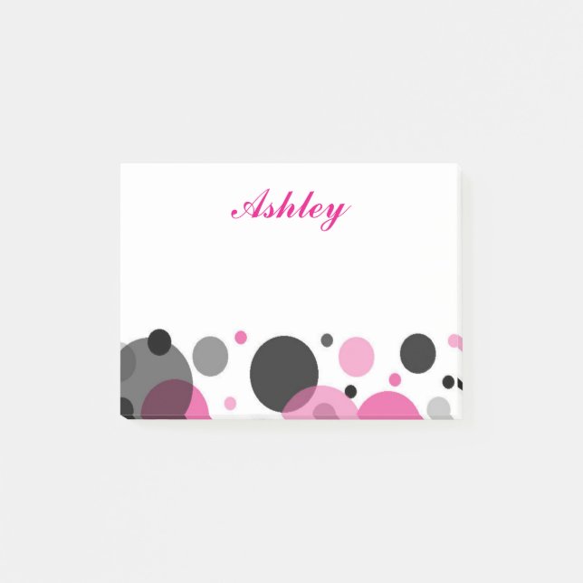 Post-it® Rose points noirs (Devant)