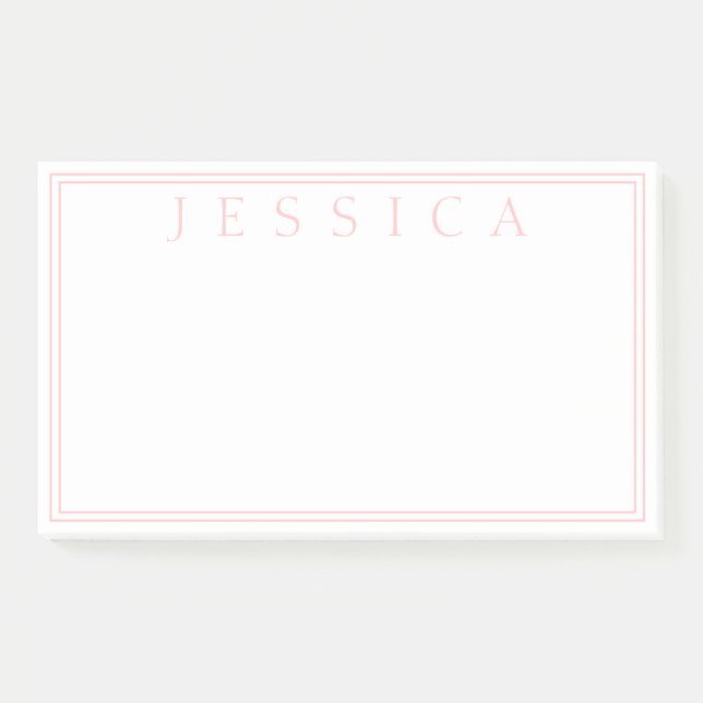 Post-it® Rose Rose clair | Votre nom (Devant)