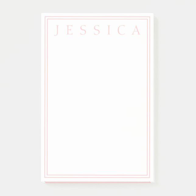 Post-it® Rose Rose clair | Votre nom (Devant)