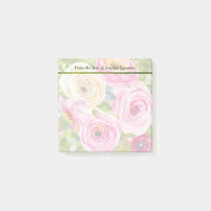 Post-it® Roses d'aquarelle en rose et crème
