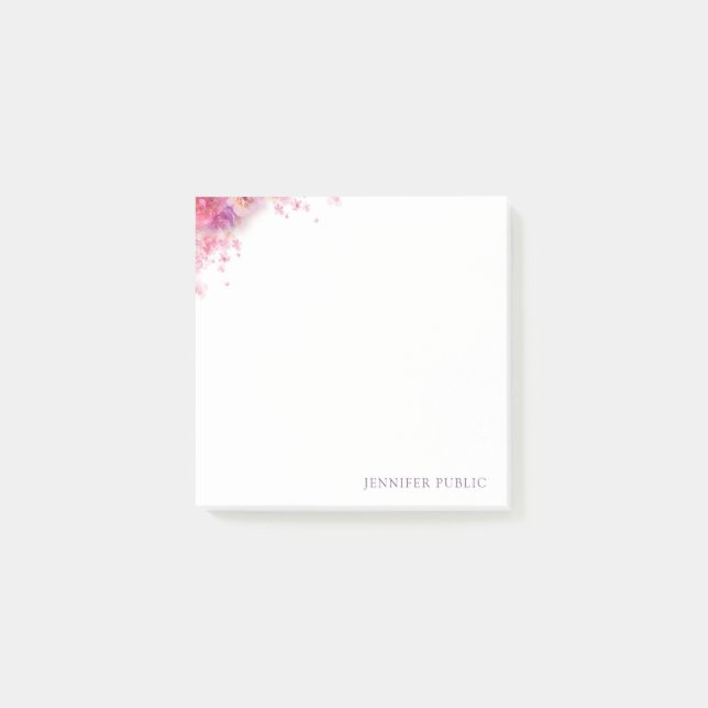 Post-it® Roses d'aquarelle Fleurs Élégantes Modèles moderne (Devant)