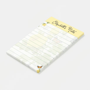 Post-it® Roses jaunes et papillons personnalisés