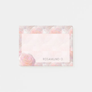 Post-it® Roses pastel rêveuses abstraites avec nom