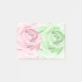 Post-it® Roses rose et vert Élégant Notes collantes