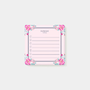 Post-it® Roses roses roses sur fond rose personnalisé