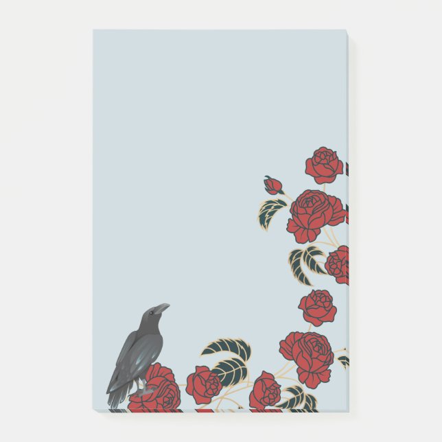 Post-it® Roses rouges et corbeau (Devant)