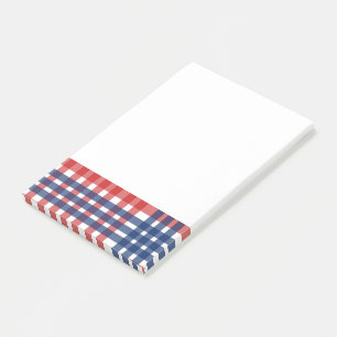 Post-it® Rouge, blanc et bleu En vichy plaid