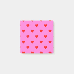 Post-it® Rouge Coeur rose Motif Retro Chic