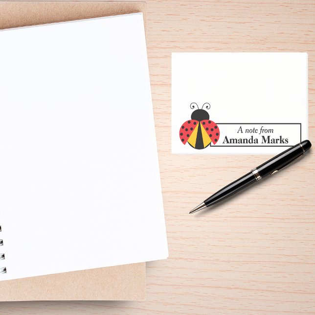 Post-it® Rouge et jaune Ladybug Personnalisé (Créateur téléchargé)
