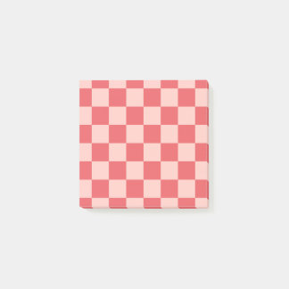 Post-it® Rouge rose À damiers minimaliste Rétro Feminine