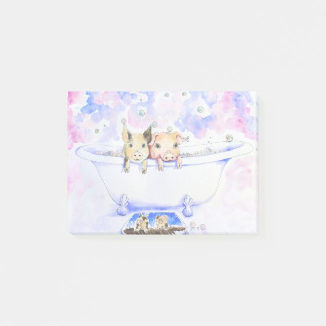 Post-it® Rub a Dub Dub Piggies dans Tub Peinture (Devant)