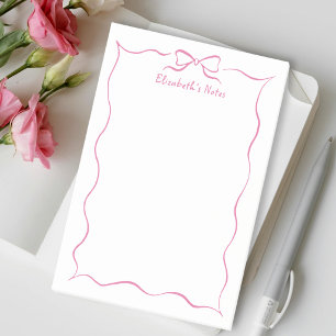Post-it® Ruban Coquette Rose Mignon Tendance Bordure Ondulé