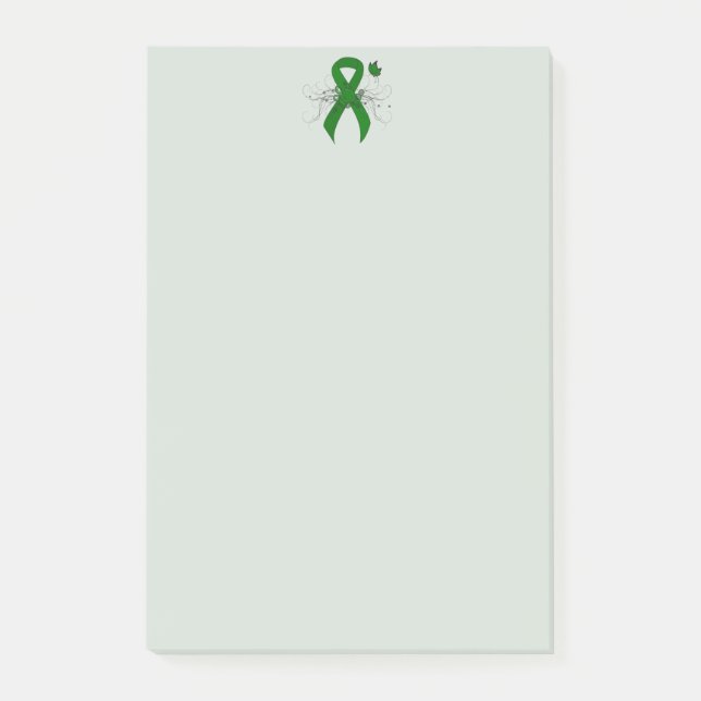 Post-it® Ruban de sensibilisation au vert avec papillon (Devant)