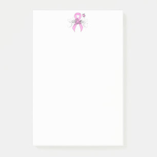 Post-it® Ruban de sensibilisation rose avec papillon