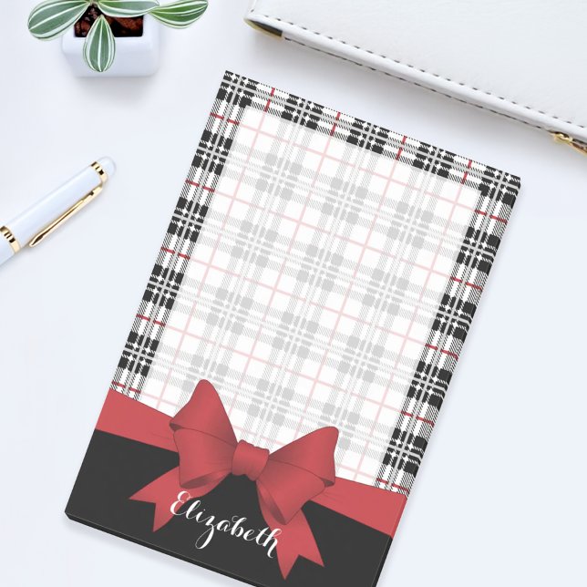 Post-it® Ruban rouge personnalisé et carton tartan (Créateur téléchargé)